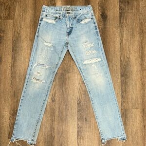 Light Blue Distressed Women Jeans